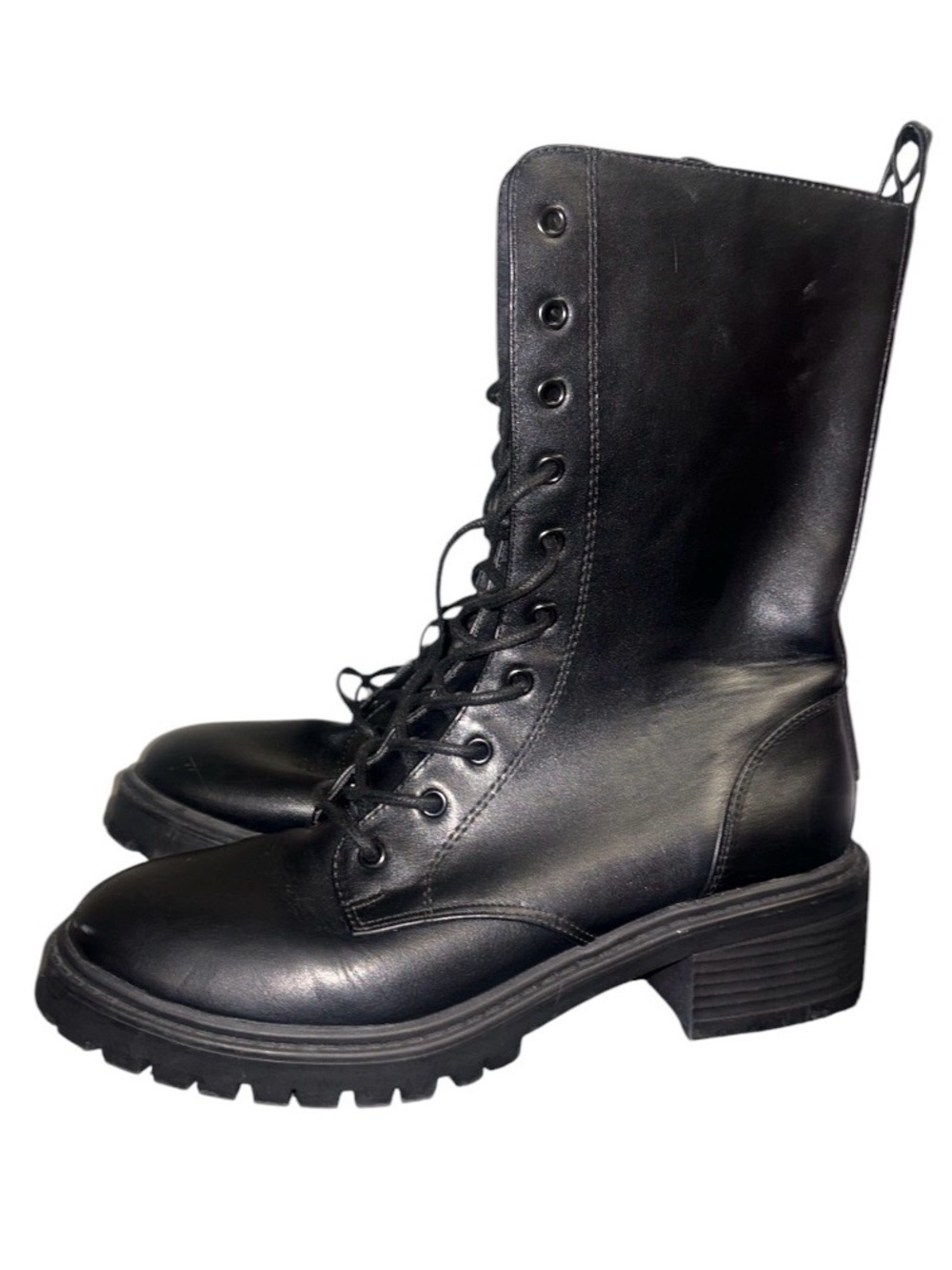 LOFT Women's Black Lace-Up Combat Boots